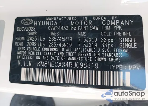 2024 Hyundai Kona Limited from USA, damaged, VIN KM8HECA34RU098319